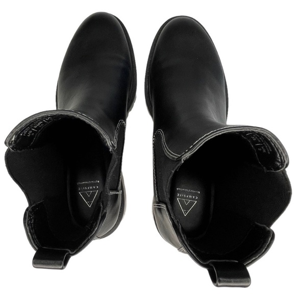 CAMPSITE | Chelsea Faux Leather Pull-On Lug Sole Ankle Boots Black Size 5 NEW - Picture 6 of 11
